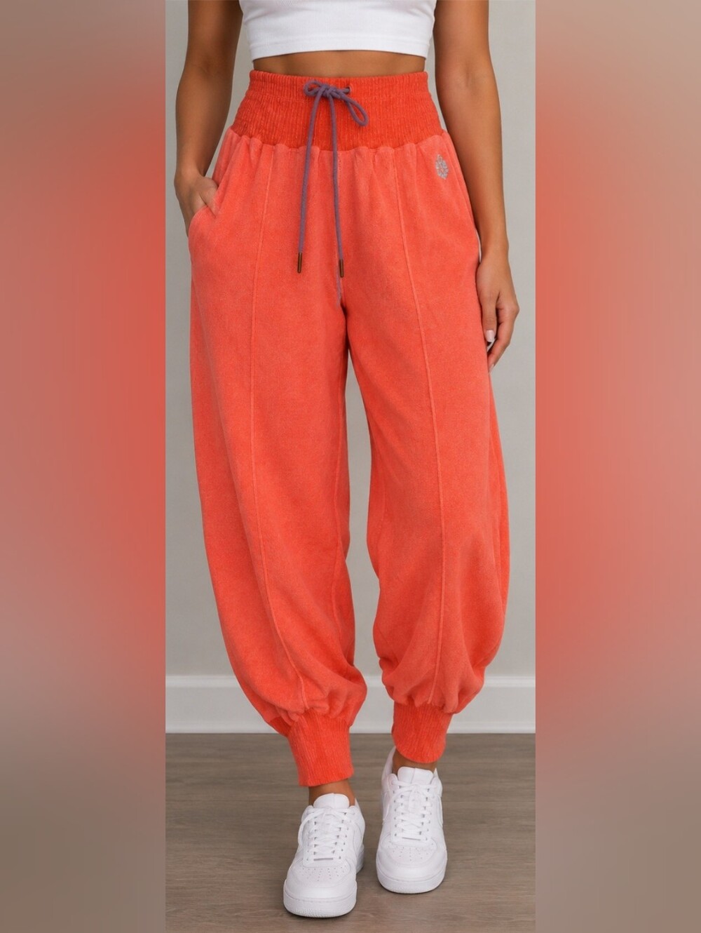 NWT $168 FP Movement Free People Jogger Pants Orange Womens M/L